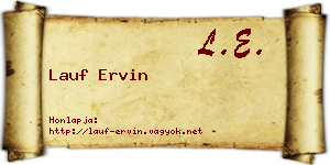 Lauf Ervin névjegykártya
