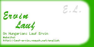 ervin lauf business card